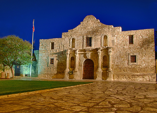 The Alamo at night - San Antonio, TX